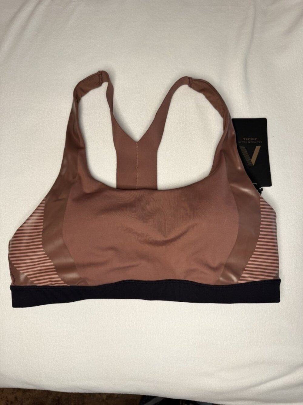 NWT ATHLETA Allyson Felix Ultimate Legend Bra A-C Sz XL Brown Pullover